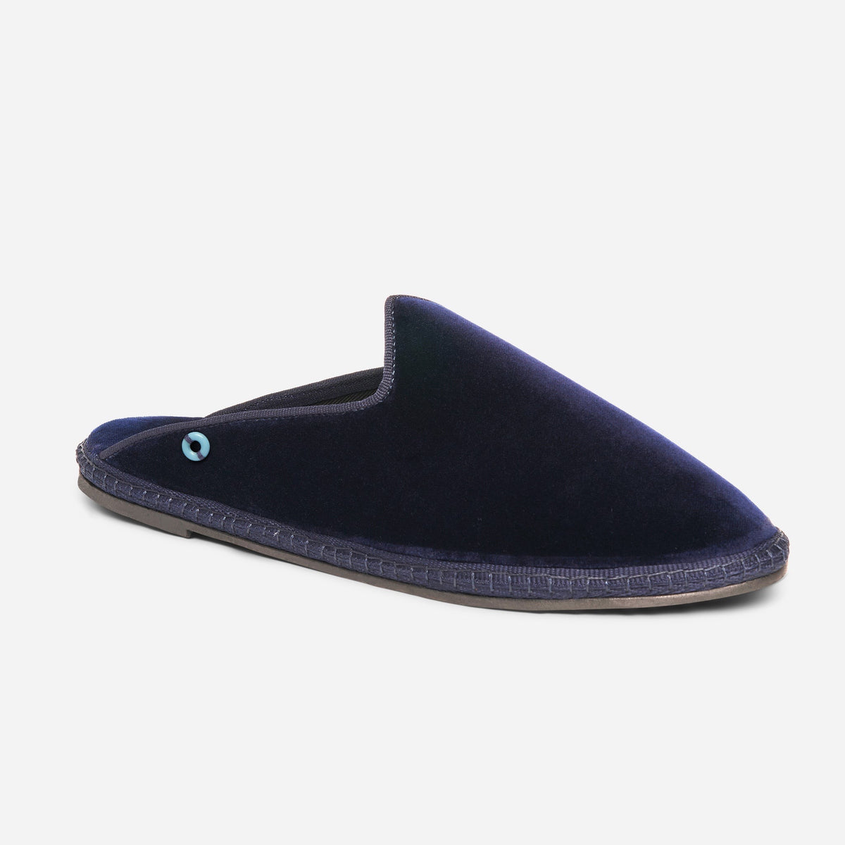 Friulane Dandy uomo in velluto di cotone Blu, profilo laterale