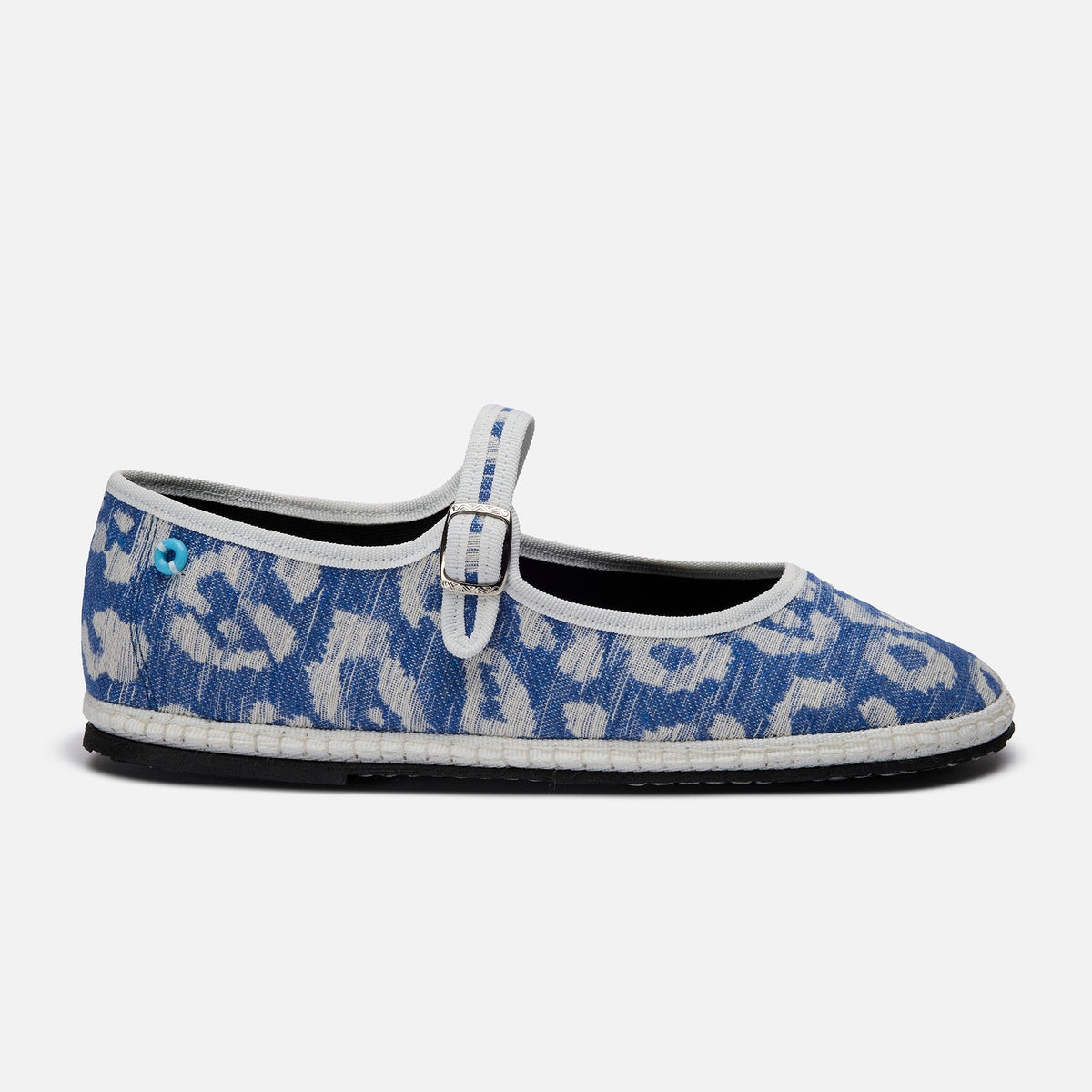Friulane Mary Jane Cotone Leo Blu, vista frontale