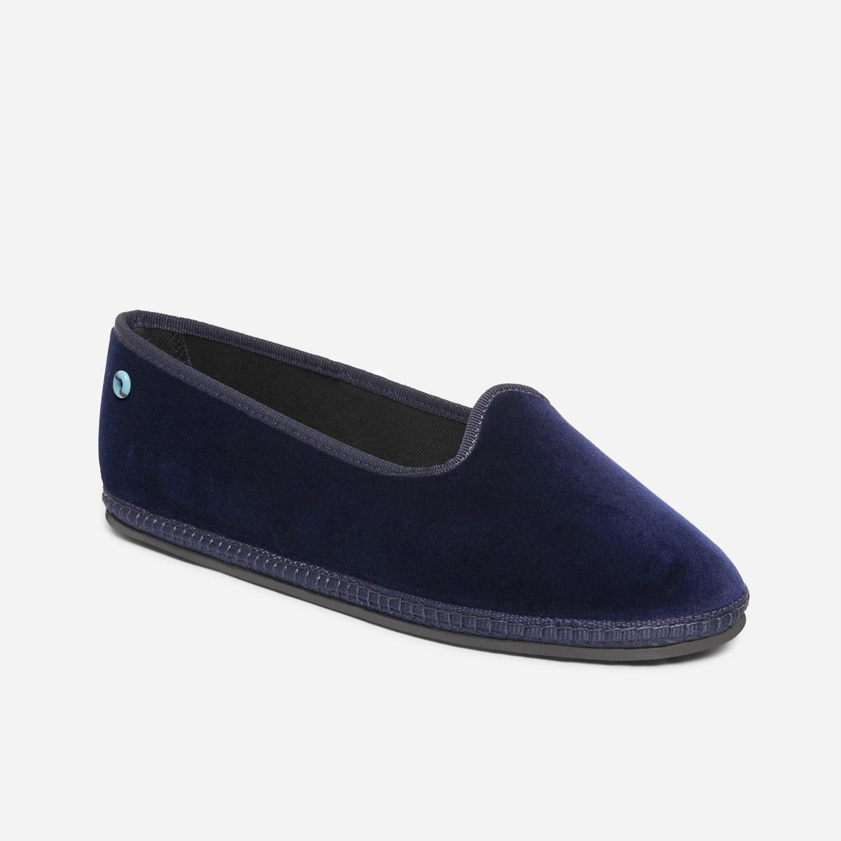 Friulane Modigliani in velluto di cotone Blu, profilo laterale