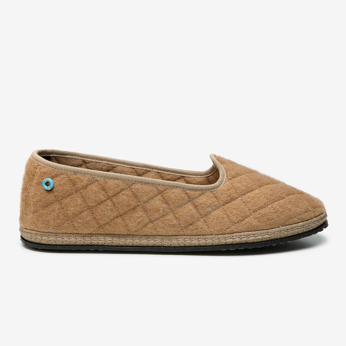 Friulane Modigliani in cashmere trapuntato Camel, vista frontale