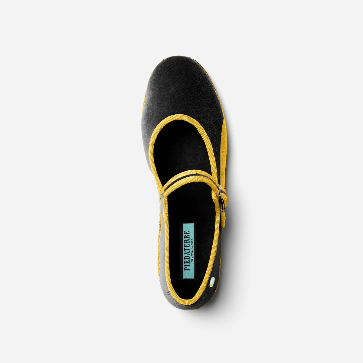 Friulane Mary Jane donna in velluto di cotone Black, vista dall'alto