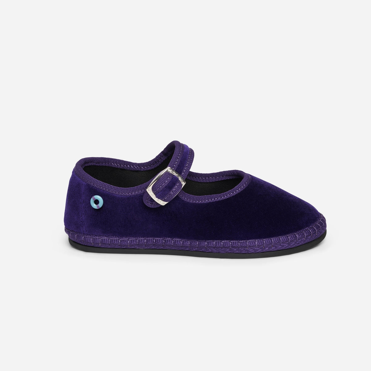 Friulane Mary Jane bambino in velluto di cotone, vista frontale