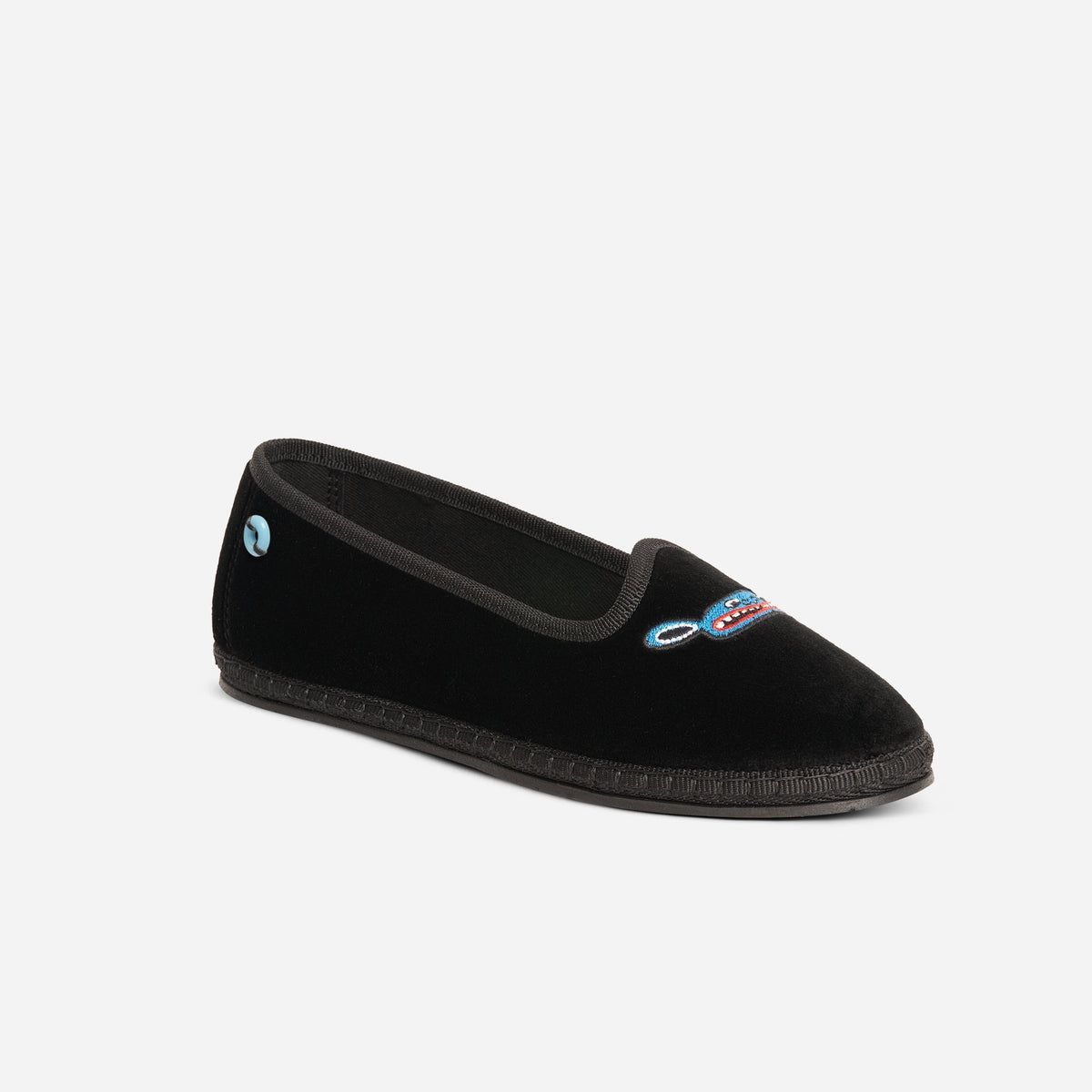 Friulane Modigliani bambino in velluto di cotone Black, profilo laterale